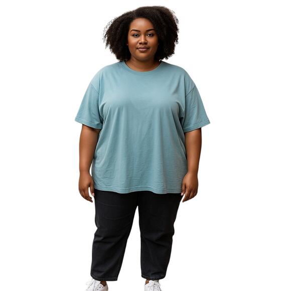 SKIMS Women's Cotton Jersey Oversized T-Shirt 5X | Plus Size Sage Green NWT - Picture 1 of 5